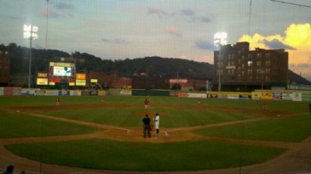 Appalachian Power Park, from behind home plate.